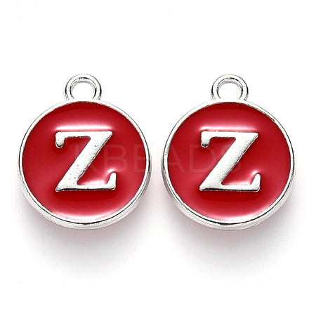 Platinum Plated Alloy Enamel Charms X-ENAM-S118-03Z-P-1