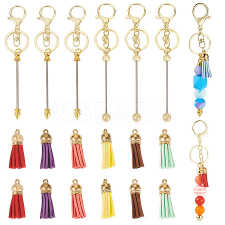DIY Alloy & Aluminum Alloy Bar Beadable Keychain Making Kits DIY-TA0012-43G-1