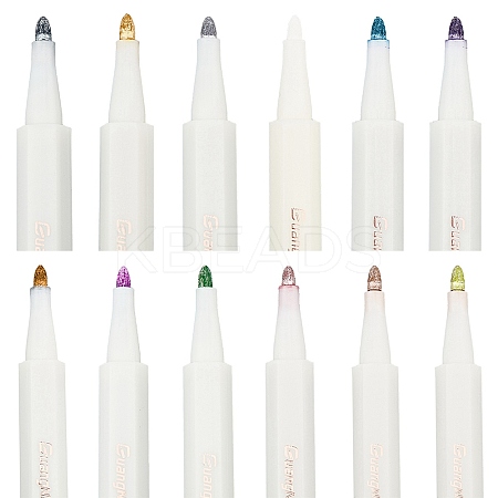 12Pcs Metallic Markers Paints Pens AJEW-WH0141-07-1