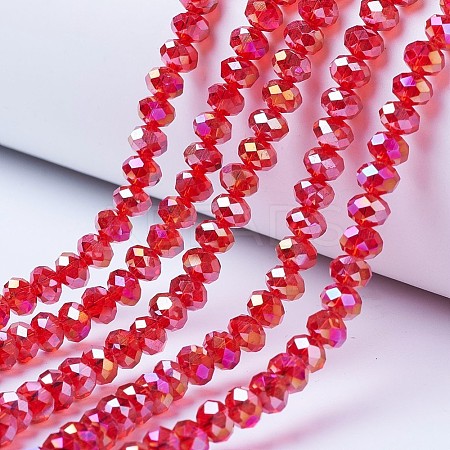 Electroplate Glass Beads Strands X-EGLA-A034-T6mm-B06-1