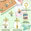7Pcs 7 Styles Brass Enamel Airplane European Dangle Charms KK-CJ0004-10-3
