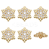 6Pcs 1-Hole Brass Pave Clear Cubic Zirconia Buttons BUTT-FG0001-54G-1