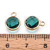 Golden Tone Brass Glass Charms GLAA-ZX008-24G-G-3
