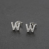 Brass Micro Pave Clear Cubic Zirconia Stud Earrings FS-WGC2F12-23-1