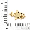 Rack Plating Brass Micro Pave Cubic Zirconia Star Connector Charms KK-K385-101G-01-3
