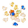15Pcs Brass Micro Pave Cubic Zirconia with Glass Charms KK-TA0001-82-3