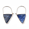 Natural Sodalite Triangle Dangle Hoop Earrings G-S359-363B-2