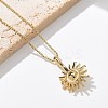 304 Stainless Steel Sunflower Pendant Box Chain Necklaces for Women NJEW-R011-01G-3