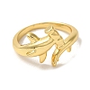 Rack Plating Brass Cuff Rings for Women RJEW-G325-04E-G-2
