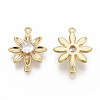 Brass Cubic Zirconia Links connectors LS-X-KK-T050-25G-NF-2