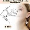 8Pcs Brass Micro Pave Cubic Zirconia Airliner Beads ZIRC-BBC0003-54P-2