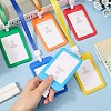 Rectangle Plastic ID Badge Holder with Lanyard AJEW-CP0006-04B-3