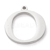 Tarnish Resistant 304 Stainless Steel Letter Pendant Rhinestone Settings STAS-J028-01O-2