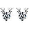 Anti-Tarnish 925 Sterling Silver with Moissanite Rhinestone Stud Earrings AJEW-U007-04P-1