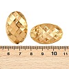 304 Stainless Steel Oval with Rhombus Stud Earrings EJEW-I320-21G-01-5