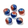 Two Tone Transparent Crackle Acrylic European Beads TACR-P009-B01-10-1