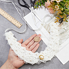 Plastic Pearl & Crystal Rhinestone Flower Colllar AJEW-WH0326-08A-3