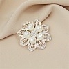 Flower Alloy Rhinestone Brooches PW-WGC3C74-01-1