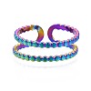 304 Stainless Steel Double Line Wrap Cuff Ring RJEW-N038-089-2