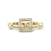 Brass Micro Pave Clear Cubic Zirconia Fold Over Clasps LS-KK-U059-18G-1