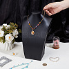Bust Shaped Wood Covered with PU Leather Necklaces Display Stands ODIS-WH0043-153-4