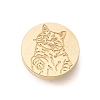 Golden Tone Wax Seal Brass Stamp Heads LS-AJEW-U008-03G-15-1