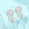 Brass Micro Pave Cubic Zirconia Stud Earrings EJEW-G471-19G-1