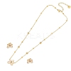304 Stainless Steel Micro Pave Cubic Zirconia Pendant Necklaces & Stud Earrings Sets FS-WG87FF9-03-1