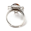 Natural Tiger Eye Adjustable Rings RJEW-P043-01P-18-3