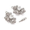 Brass Micro Pave Clear Cubic Zirconia Box Clasps KK-C075-17P-1