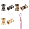6Pcs 3 Colors Outdoor EDC Tool Brass Parachute Rope European Beads KK-NB0003-72A-1
