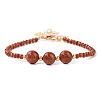 Round Synthetic Goldstone Beaded Bracelets ZS3051-2-1