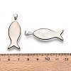 Alloy and Dyed Natural Paua Shell Pendants PALLOY-T093-06A-3