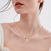 1pc Brass Chain with Alloy Letter Pendants Necklaces NJEW-LP0001-41J-P-4