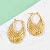304 Stainless Steel Stripe Hoop Earrings EJEW-S265-11G-3