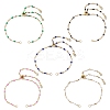 304 Stainless Steel Enamel Dapped Chains Slider Bracelets Making AJEW-JB01293-1