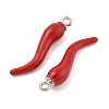 Rack Plating Alloy Enamel Pendants PALLOY-R451-O7P-03-2