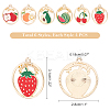 24Pcs 6 Style Alloy Enamel Pendants ENAM-NB0001-76-NR-2