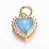 Brass Micro Pave Cubic Zirconia Charms ZIRC-G141-01G-A-1