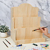 4-Tier Wood Postcard Display Riser Stands ODIS-WH0038-127-4