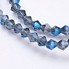 Electroplate Glass Beads Strands EGLA-J026-3mm-F09-3