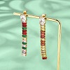 304 Stainless Steel Colorful Cubic Zirconia Tassel Stud Earrings EJEW-Z094-01D-G01-3