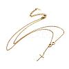 304 Stainless Steel Cable Chains Lariat Necklaces NJEW-F267-17G-1
