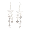 304 Stainless Steel Star Dangle Earrings EJEW-TA00624-1