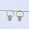 Two Tone Brass Twisted Hoop Earrings CZ4094-3