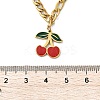 304 Stainless Steel Red Enamel Cherry and Round Plastic Pendant Necklaces for Women NJEW-M091-01G-3