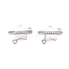 Brass Micro Pave Clear Cubic Zirconia Star Connector Charms KK-B102-27P-1