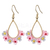 2Pairs Resin & Glass Seed Beads Teardrop Dangle Earrings EJEW-MZ00401-3