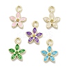 Rack Plating Alloy Enamel Charms PALLOY-F311-01G-1