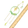 Teardrop Flower Glass & Acrylic Beads Suncatcher with 201 Stainless Steel Fairy Pendants HJEW-JM04988-01-3